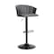 Armen Living Lydia Adjustable Black Wood Bar Stool in Gray Faux Leather with Black Metal LCLYBABLKGRY - alternate 1